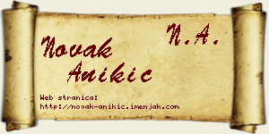 Novak Anikić vizit kartica